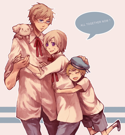 finland, sweden, sealand, and hana-tamago (axis powers hetalia)