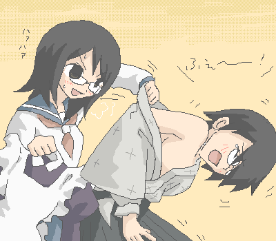 itoshiki nozomu and fujiyoshi harumi (suzumiya haruhi no yuuutsu and 1 more)