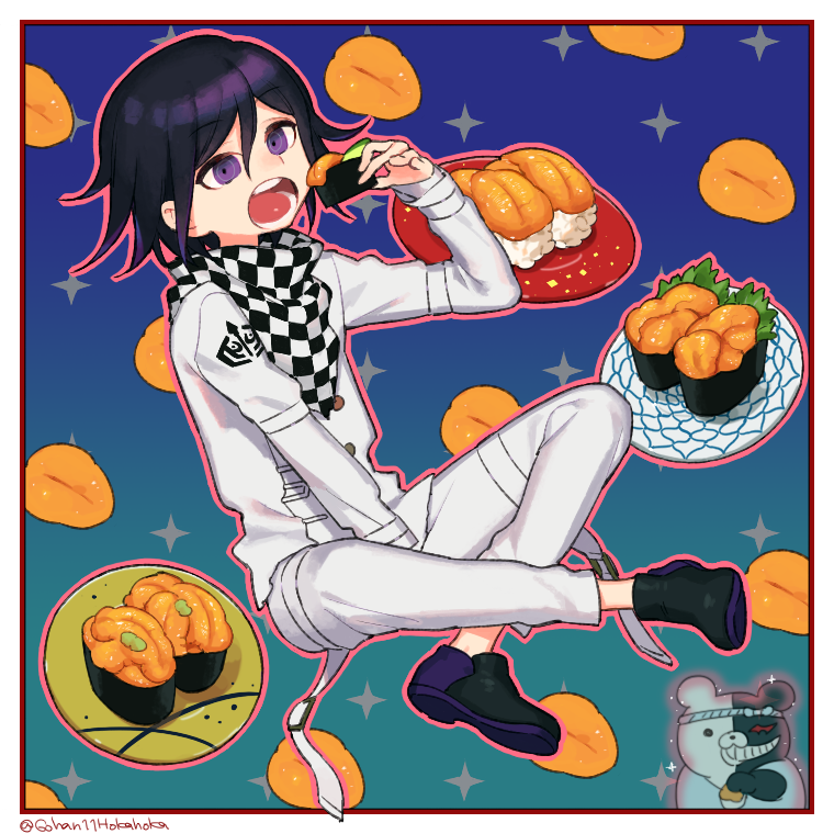oma kokichi and monokuma (danganronpa and 1 more) drawn by sara_(kurome1127)
