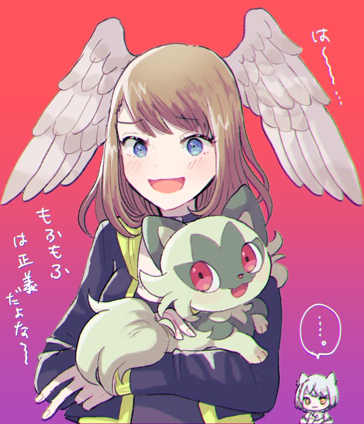sprigatito, mio, and eunie (pokemon and 2 more) drawn by chomo_(engawaparty)