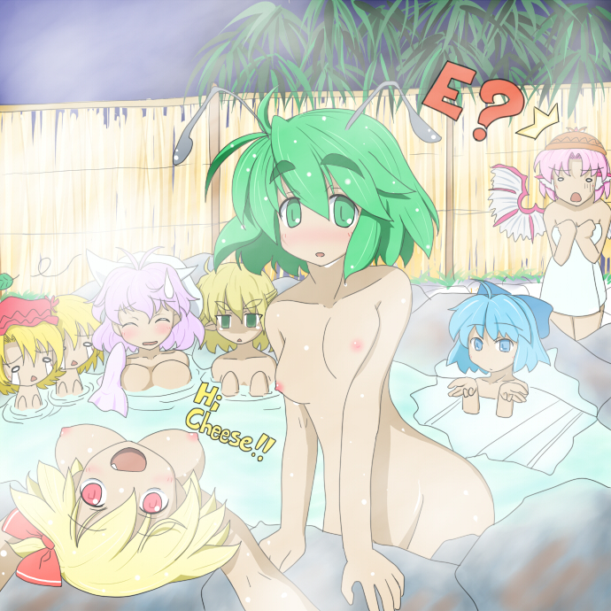 cirno, rumia, mystia lorelei, mizuhashi parsee, wriggle nightbug, and 3 more (touhou) drawn by nagi_(pixiv119941)