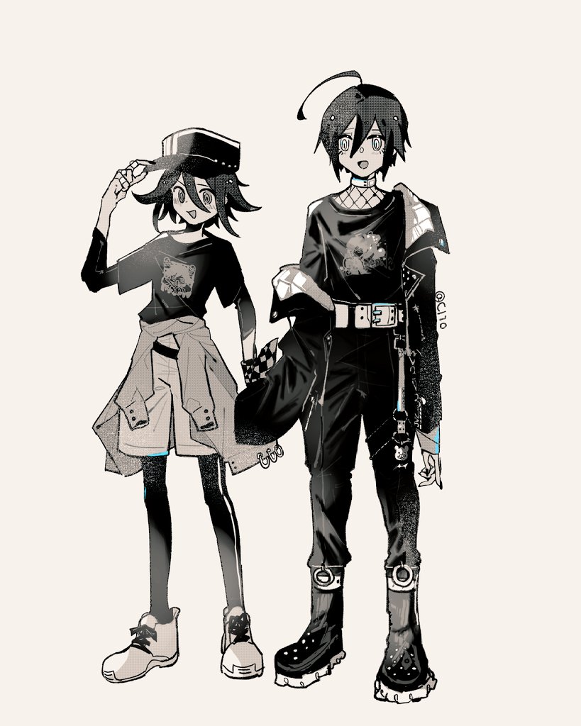 oma kokichi and saihara shuichi (danganronpa and 1 more) drawn by cha_c170