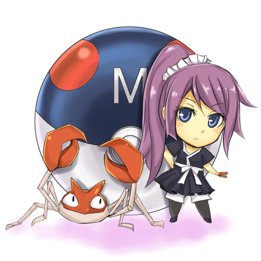senjougahara hitagi and krabby (pokemon and 2 more) drawn by kiyuren