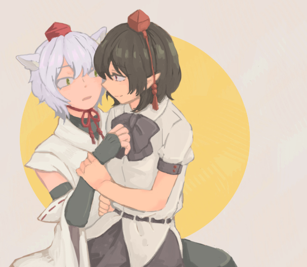 shameimaru aya and inubashiri momiji (touhou) drawn by ta_(tama2623)