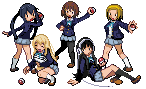 akiyama mio, nakano azusa, hirasawa yui, tainaka ritsu, and kotobuki tsumugi (pokemon and 1 more)