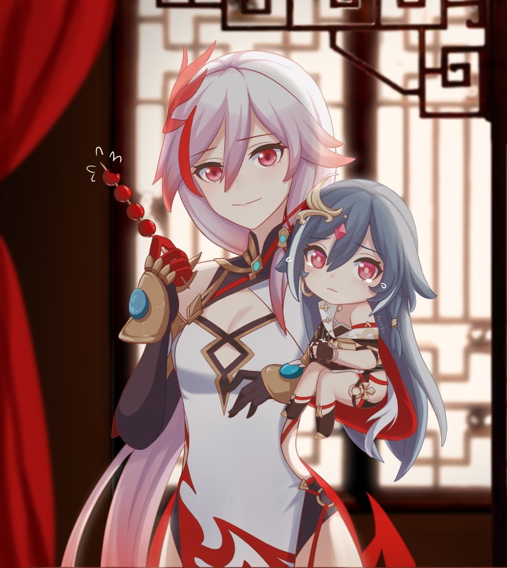 fu hua and herrscher of sentience (honkai and 1 more) drawn by neru_yinwu