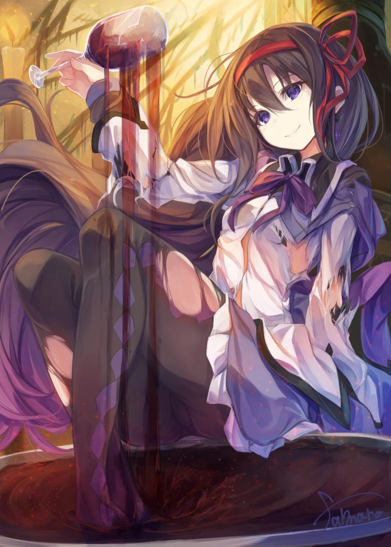akemi homura (mahou shoujo madoka magica and 1 more) drawn by fal_maro