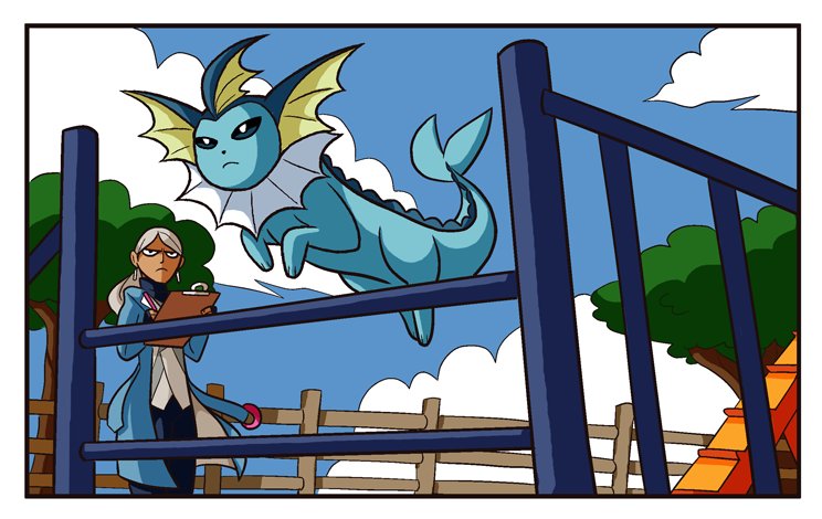 vaporeon and blanche (pokemon and 1 more) drawn by captainosaka