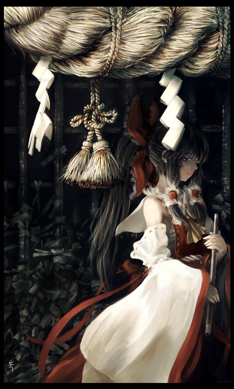 hakurei reimu (touhou and 1 more) drawn by archlich
