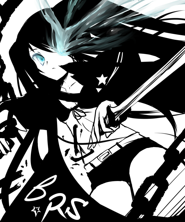black rock shooter (black rock shooter) drawn by date_hajime