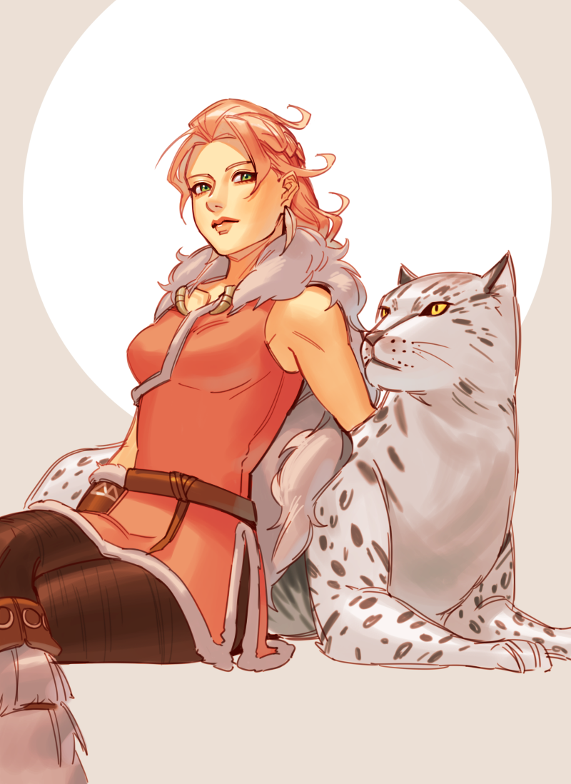 h'aanit and linde (octopath traveler and 1 more) drawn by mella