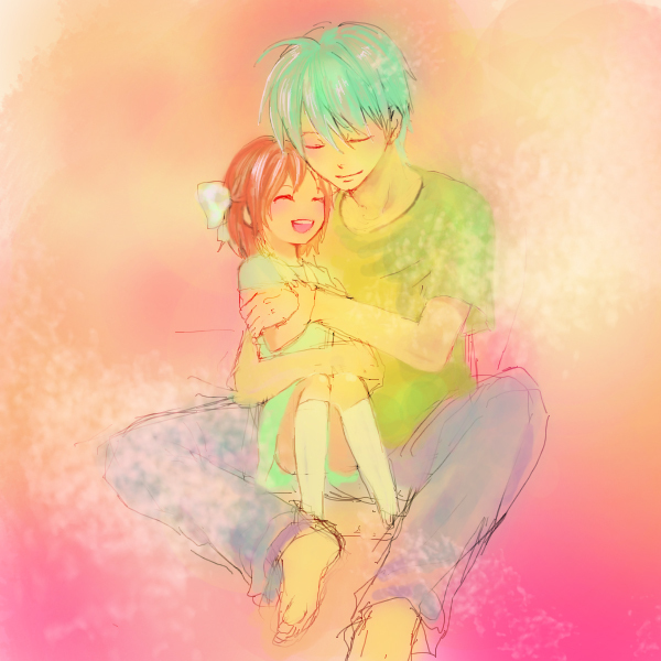 okazaki tomoya and okazaki ushio (clannad) drawn by chatoran