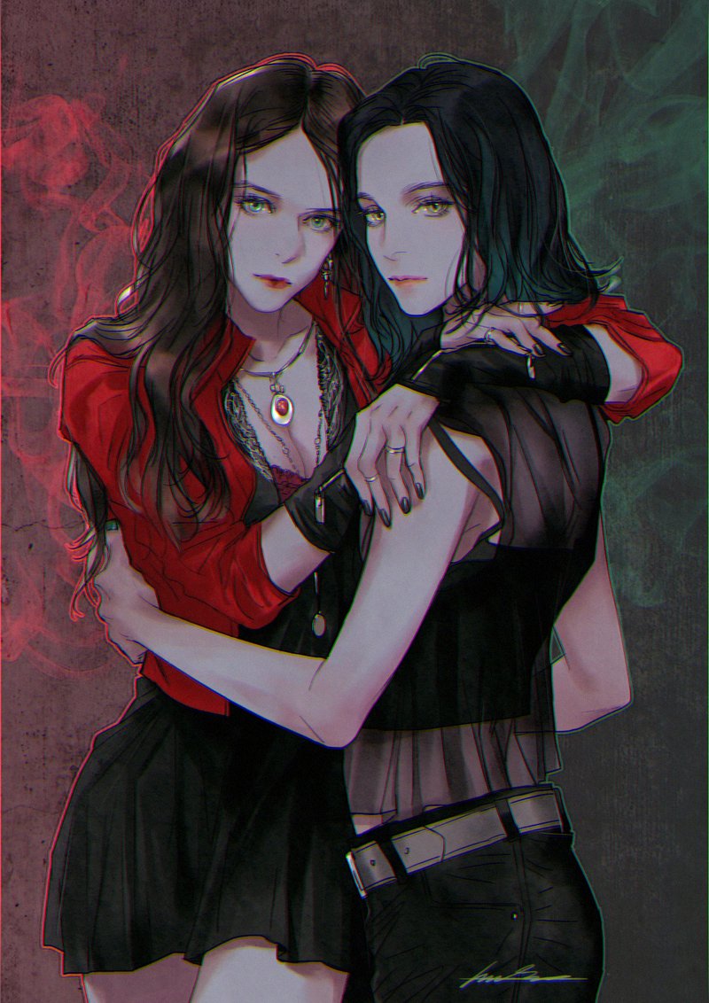 wanda maximoff and polaris (marvel and 3 more) drawn by juneseo