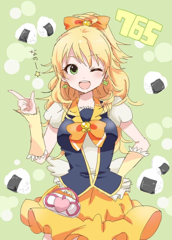 hoshii miki and cure honey (idolmaster and 2 more) drawn by mobuko_(akita_komachi)