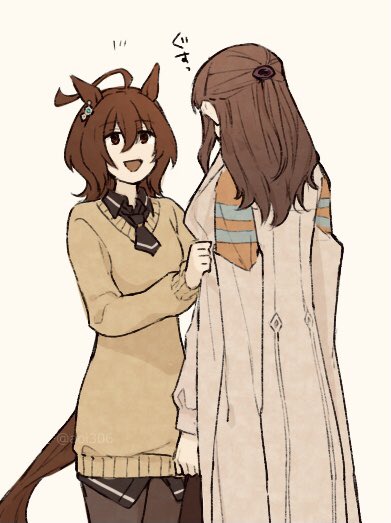 trainer, agnes tachyon, and female trainer (umamusume) drawn by aoi_(aoi306)
