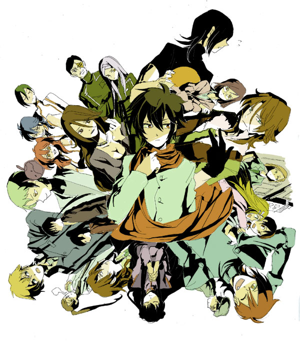 haro, tieria erde, setsuna f. seiei, lockon stratos, wang liu mei, and 15 more (gundam and 1 more) drawn by gomosawa