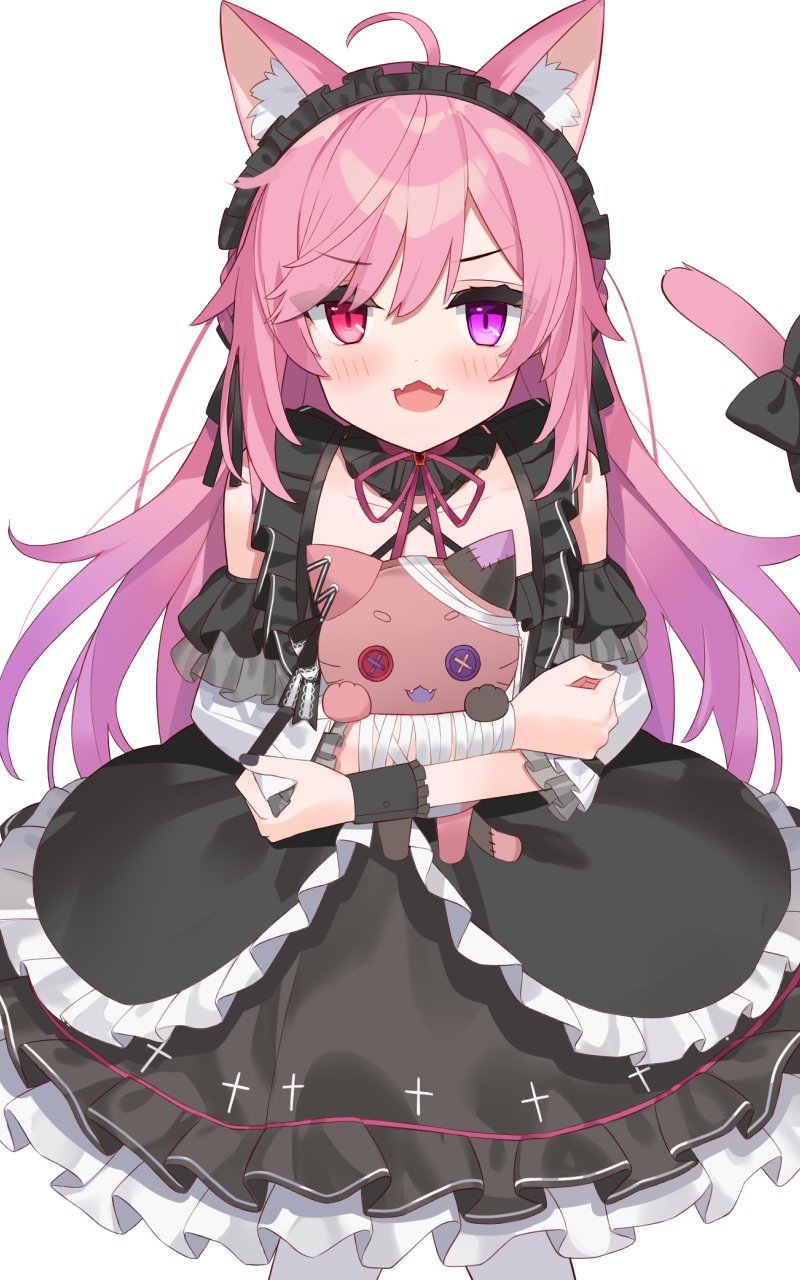 mikeneko and pon-chan (indie virtual youtuber) drawn by yoru_no_yayoi