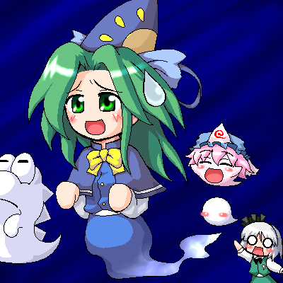 konpaku youmu, saigyouji yuyuko, mima, boo, and eerie (touhou and 3 more) drawn by myonde