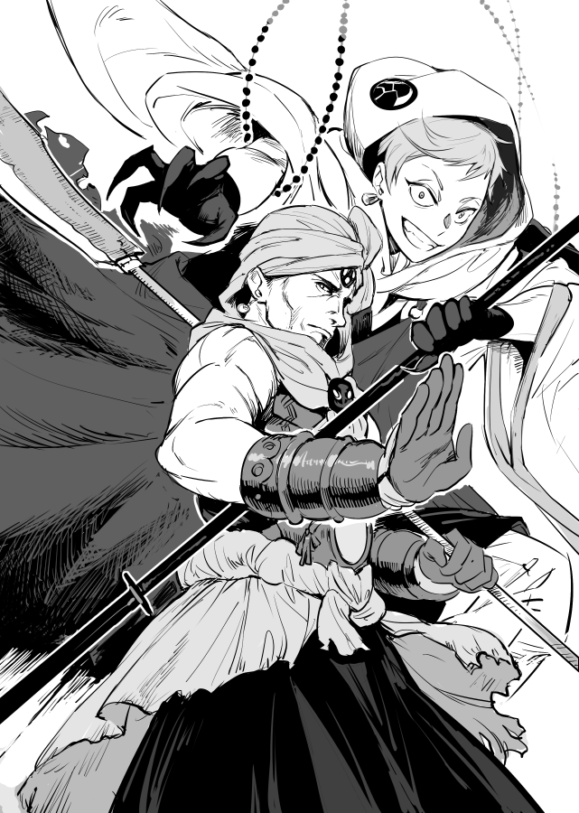 iwatooshi and musashibou benkei (fate and 2 more) drawn by dashi_(minzoku_gb)