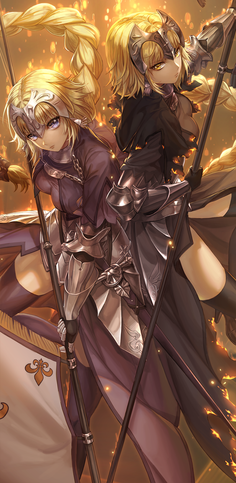 jeanne d'arc and jeanne d'arc alter (fate and 1 more) drawn by box_(hotpppink)