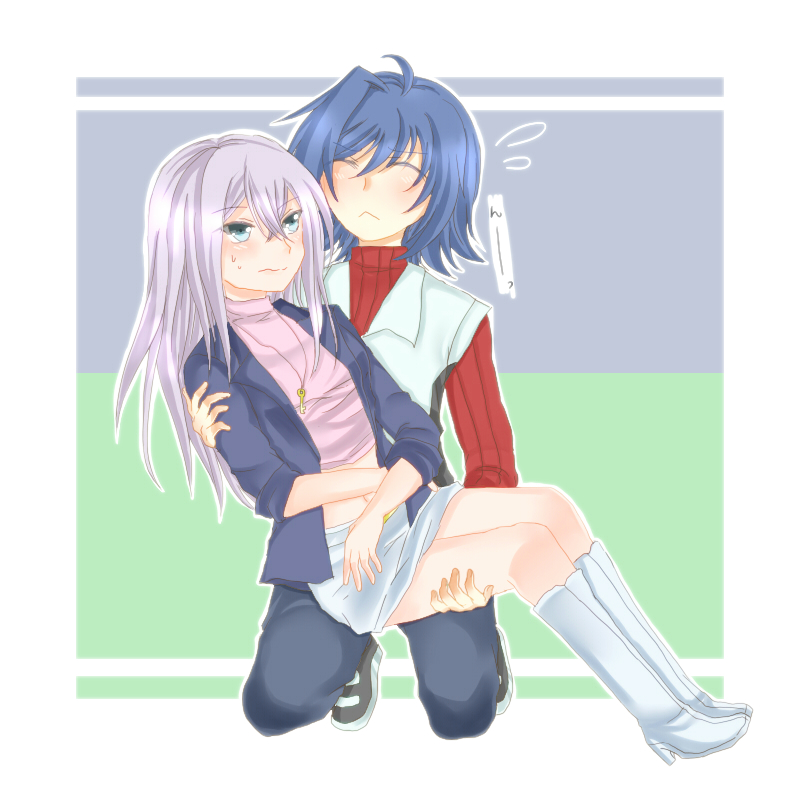 sendou aichi and tokura misaki (cardfight!! vanguard) drawn by iruka_shake