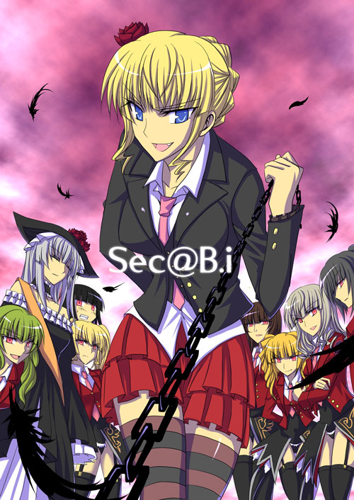 beatrice, virgilia, mammon, lucifer, asmodeus, and 4 more (umineko no naku koro ni) drawn by isya