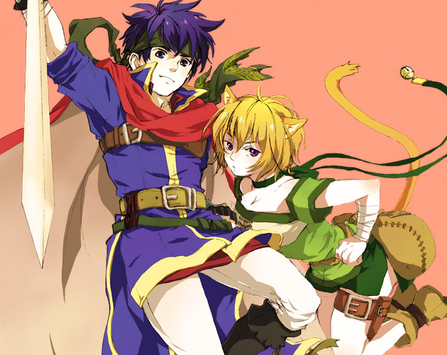 ike and lethe (fire emblem and 1 more) drawn by guttary