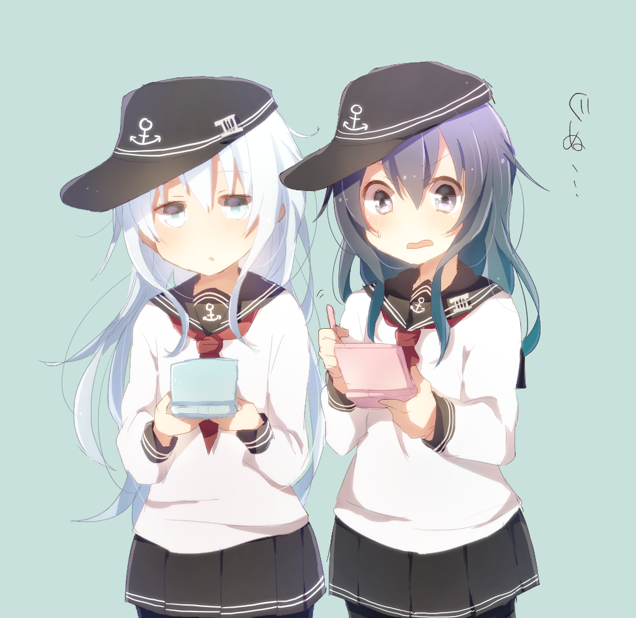 hibiki and akatsuki (kantai collection and 1 more) drawn by harusawa