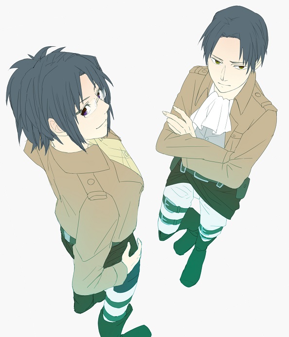 levi and hange zoe (shingeki no kyojin) drawn by nasustam
