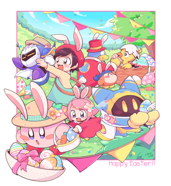 kirby, meta knight, king dedede, magolor, bandana waddle dee, and 3 more (kirby) drawn by midooka_(o_k_k)