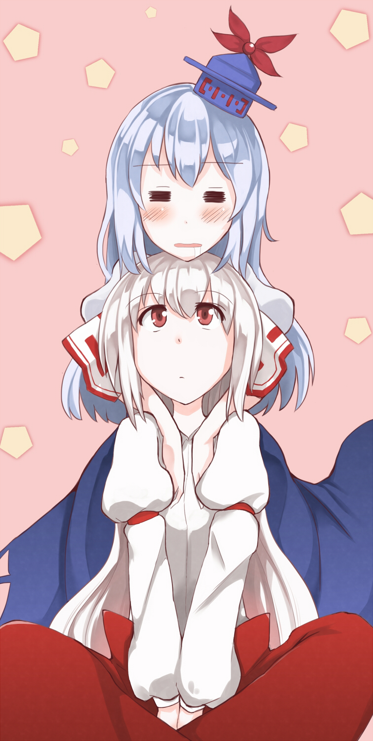 fujiwara no mokou and kamishirasawa keine (touhou) drawn by kontami_(artist)
