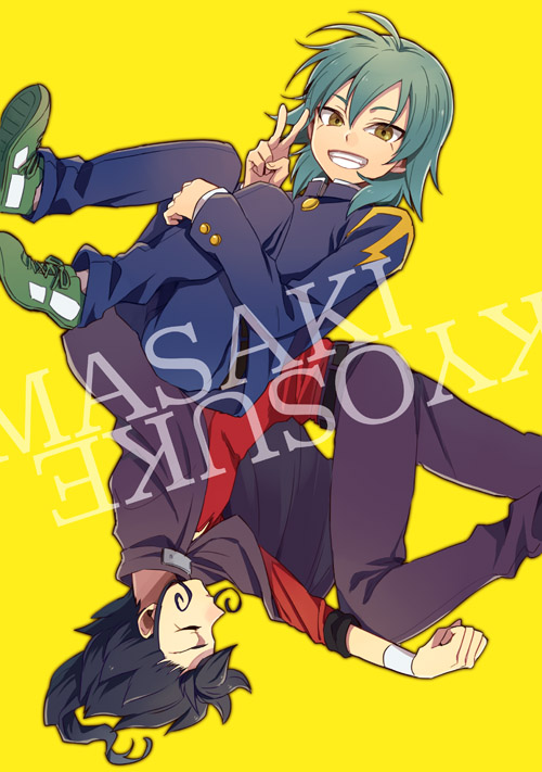 kariya masaki and tsurugi kyousuke (inazuma eleven and 1 more) drawn by riho