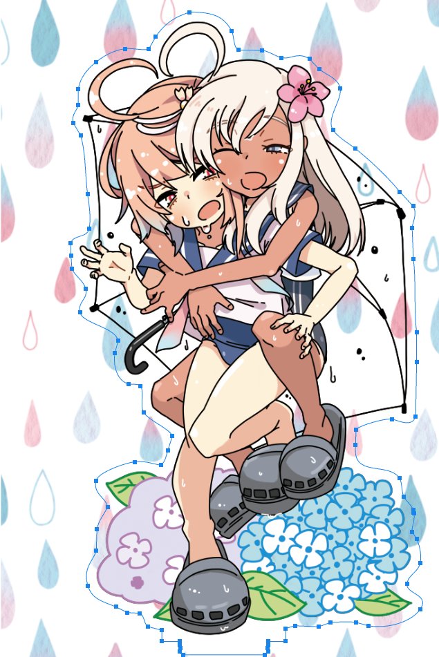 ro-500 and i-58 (kantai collection) drawn by alakoala