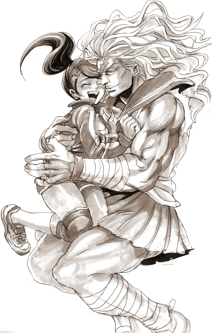 asahina aoi and ogami sakura (danganronpa and 1 more) drawn by illa