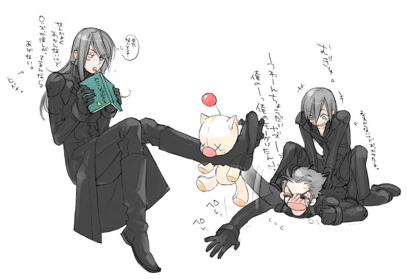 moogle, kadaj, yazoo, and loz (final fantasy and 2 more) drawn by toujou_sakana