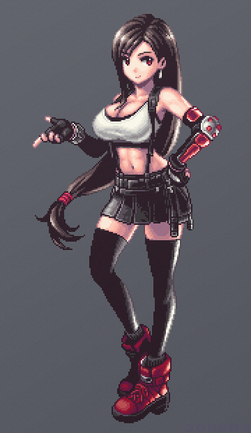 tifa lockhart (final fantasy and 2 more) drawn by mabius