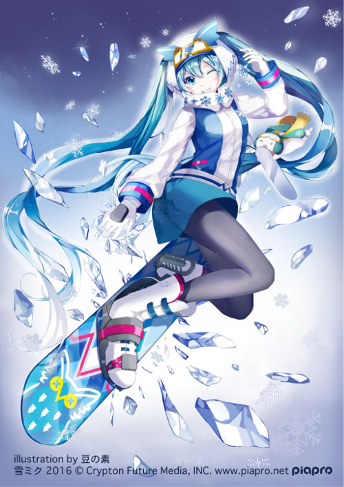 hatsune miku, yuki miku, and rabbit yukine (vocaloid and 1 more) drawn by mamenomoto