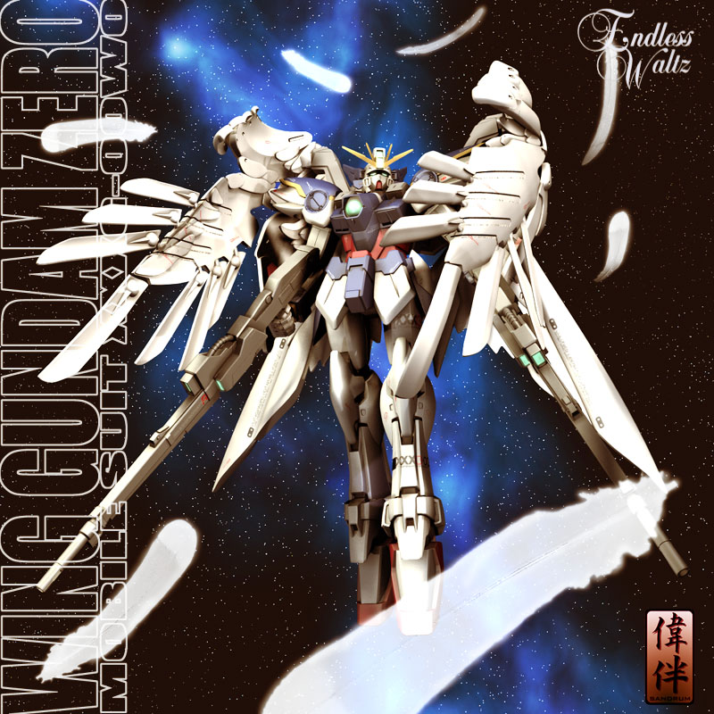 wing gundam zero custom (gundam and 2 more) drawn by sandrum