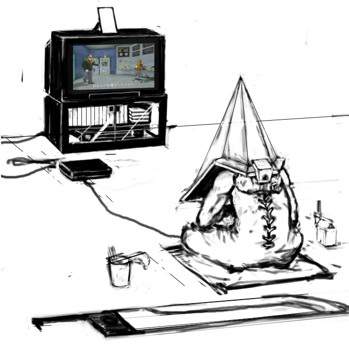 pyramid head, james sunderland, and mira (silent hill and 1 more) drawn by 8_(eight)