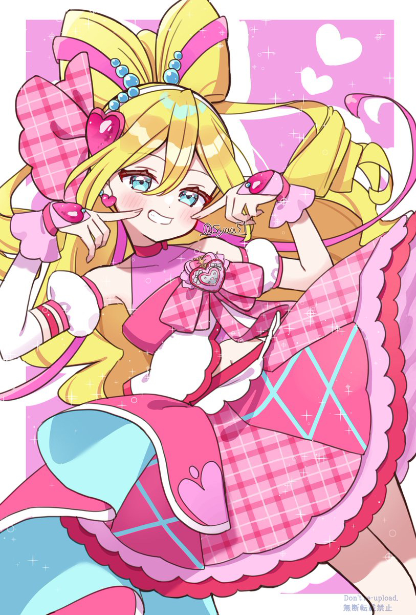 sakura uta and cure idol (precure and 1 more) drawn by hiiragi_syuu