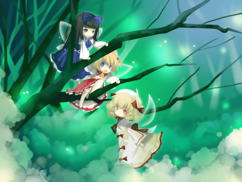 star sapphire, luna child, and sunny milk (touhou) drawn by yuge_sasatarou