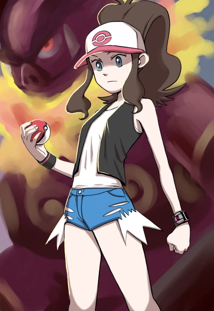hilda and emboar (pokemon and 1 more) drawn by nutkingcall