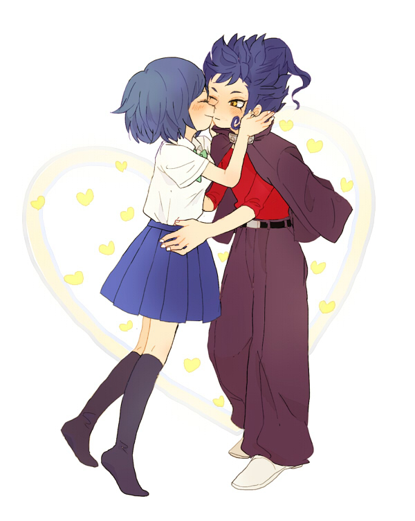 tsurugi kyousuke and sorano aoi (inazuma eleven and 1 more) drawn by tmrn
