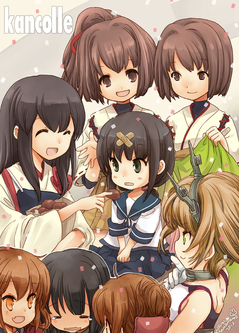 inazuma, akagi, fubuki, ikazuchi, kitakami, and 3 more (kantai collection) drawn by shinonome_moegi