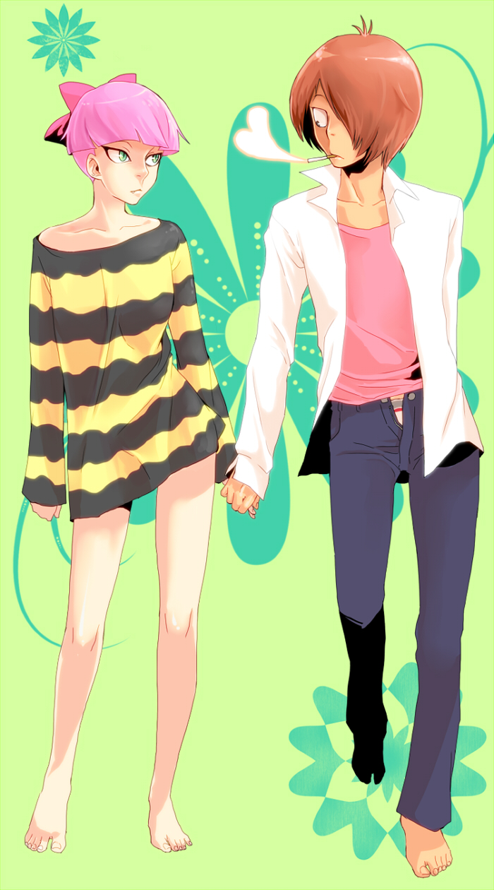 nekomusume and kitarou (gegege no kitarou) drawn by frances_(brokenbanana)