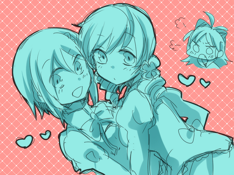 miki sayaka, sakura kyoko, and tomoe mami (mahou shoujo madoka magica) drawn by zawameki