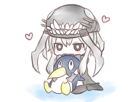 wo-class aircraft carrier and failure penguin (kantai collection) drawn by jako_(jakoo21)