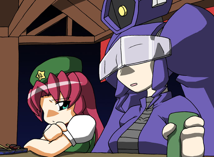 hong meiling and shockwave (touhou and 2 more) drawn by satsubashi_genha