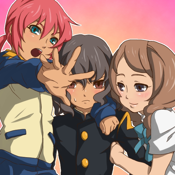 kirino ranmaru, shindou takuto, and yamana akane (inazuma eleven and 1 more) drawn by circlewindow