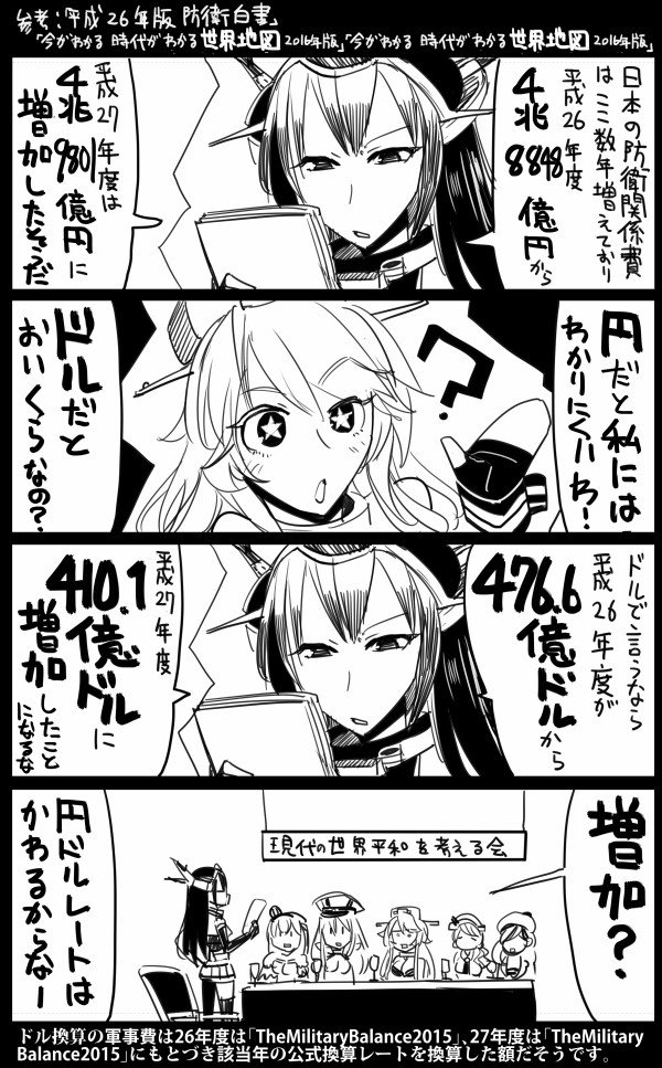 nagato, bismarck, iowa, warspite, littorio, and 1 more (kantai collection) drawn by sakazaki_freddy